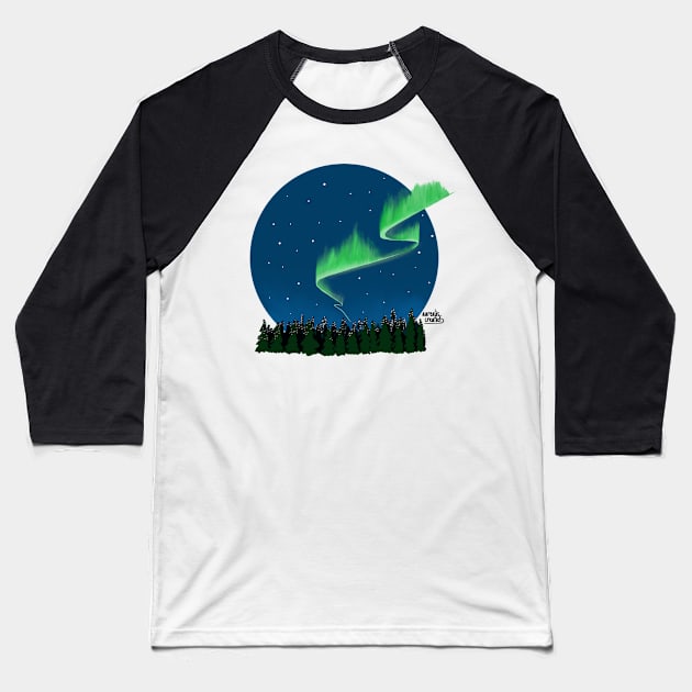 Aurora night Baseball T-Shirt by Aurealis